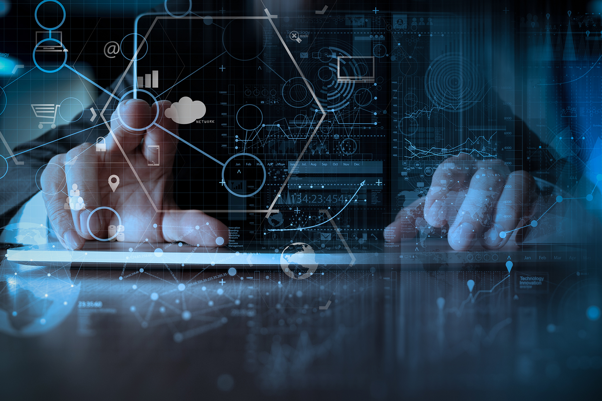 Digital governance and risk management dashboard showing performance analytics, stakeholder oversight, and commercial building decision-making.