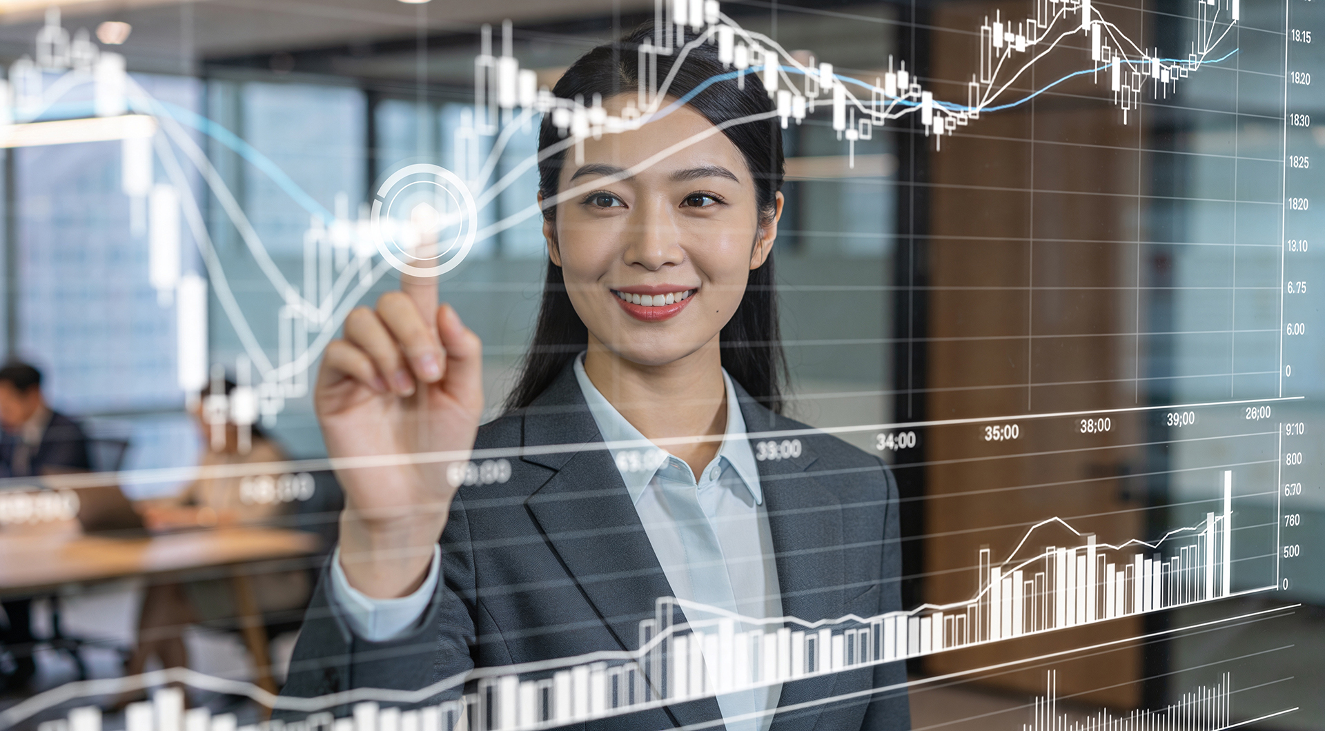 Commercial property manager standing in a city business district managing building operations and stakeholders.