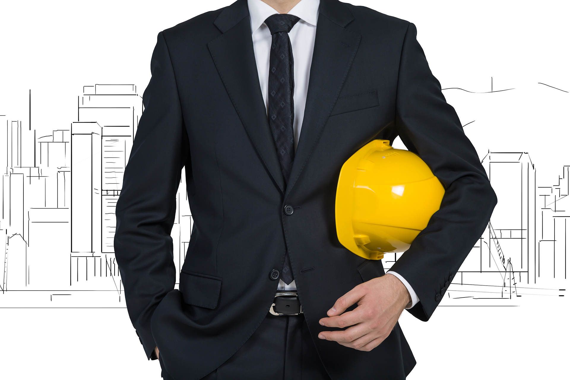 Business professional holding a safety helmet representing project governance, leadership, and clearly defined project responsibilities.