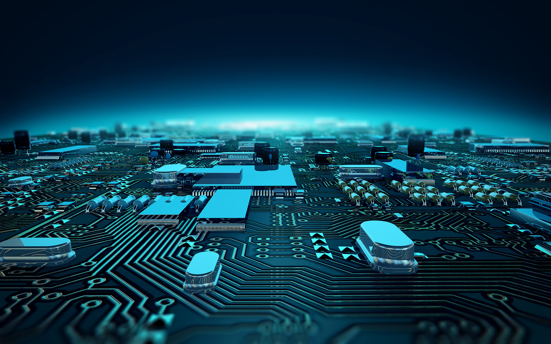 Digital circuit board representing building intelligence, smart building technology, and data-driven decision making for strata managers.